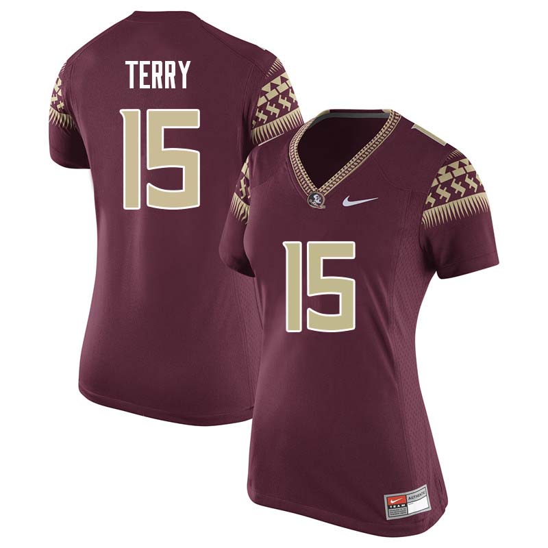 Women #15 Tamorrion Terry Florida State Seminoles College Football Jerseys Sale-Garnet